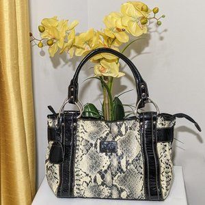 Snakeskin Tote Shoulder Bags  Woman Hand Patent Leather Large Black/Gray